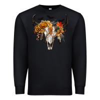Black Halloween Bull Skull Premium Sweatshirt - RanaPortraitStore