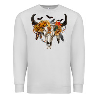 Dove Grey Halloween Bull Skull Premium Sweatshirt - RanaPortraitStore