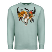 Seafoam Halloween Bull Skull Premium Sweatshirt - RanaPortraitStore