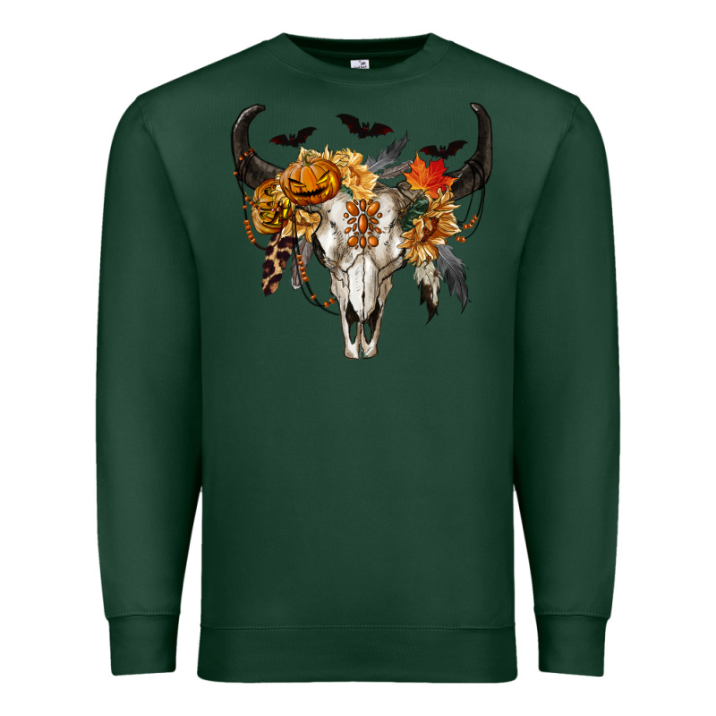 Halloween Bull Skull Premium Sweatshirt by RanaPortraitStore | Teevron