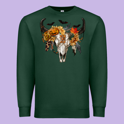 Premium Sweatshirt Halloween Bull Skull