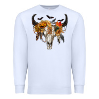 White Halloween Bull Skull Premium Sweatshirt - RanaPortraitStore