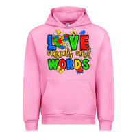 Fuchsia Pink love needs no words Urban Hoodie - JahusDesignShop