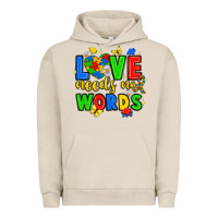 Pigment French Oak love needs no words Urban Hoodie - JahusDesignShop