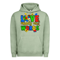 Pigment Oil Green love needs no words Urban Hoodie - JahusDesignShop