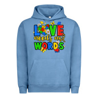 Pigment Pebble Blue love needs no words Urban Hoodie - JahusDesignShop