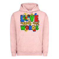 Pigment Salmon love needs no words Urban Hoodie - JahusDesignShop