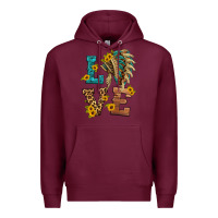 Burgundy love indian headdress Premium Hoodie - HRA Design Shop