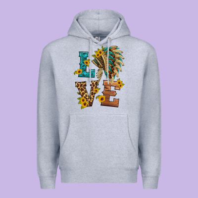 Love Indian Headdress Premium Hoodie Designed By Hra Design Shop