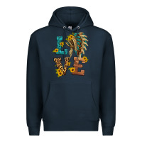 Navy love indian headdress Premium Hoodie - HRA Design Shop