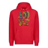 Red love indian headdress Premium Hoodie - HRA Design Shop