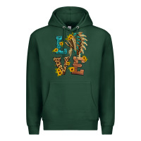 Sports Green love indian headdress Premium Hoodie - HRA Design Shop