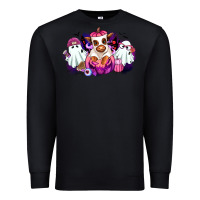Black Halloween ghost Heifer Premium Sweatshirt - RanaPortraitStore