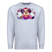 Heather Grey Halloween ghost Heifer Premium Sweatshirt - RanaPortraitStore