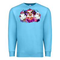 Ocean Blue Halloween ghost Heifer Premium Sweatshirt - RanaPortraitStore