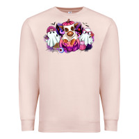 Pale Pink Halloween ghost Heifer Premium Sweatshirt - RanaPortraitStore