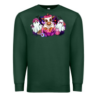 Sports Green Halloween ghost Heifer Premium Sweatshirt - RanaPortraitStore