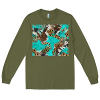Army Green cheetah cowhide tumbler Long Sleeve Tee - BarkalooDesign