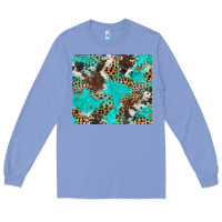 Colony Blue cheetah cowhide tumbler Long Sleeve Tee - BarkalooDesign