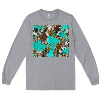 Heather Grey cheetah cowhide tumbler Long Sleeve Tee - BarkalooDesign