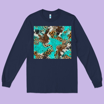 Cheetah Cowhide Tumbler Long Sleeve Tee Designed By Barkaloodesign
