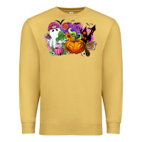 Antique Gold Halloween ghost and jack o lantern Premium Sweatshirt - RanaPortraitStore