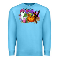 Ocean Blue Halloween ghost and jack o lantern Premium Sweatshirt - RanaPortraitStore