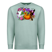 Seafoam Halloween ghost and jack o lantern Premium Sweatshirt - RanaPortraitStore