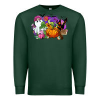 Sports Green Halloween ghost and jack o lantern Premium Sweatshirt - RanaPortraitStore