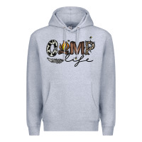 Heather Grey camp life Premium Hoodie - CowhideDigitalArt