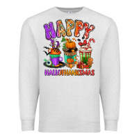 Oatmeal Heather Happy Hallothanksmas coffee cups Premium Sweatshirt - RanaPortraitStore