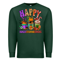 Sports Green Happy Hallothanksmas coffee cups Premium Sweatshirt - RanaPortraitStore