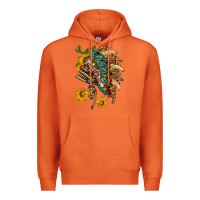 Carrot indian headdress with pattern and sunflowers Premium Hoodie - HRA Design Shop