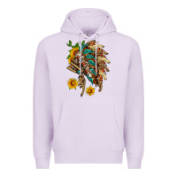 Lilac indian headdress with pattern and sunflowers Premium Hoodie - HRA Design Shop