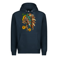 Navy indian headdress with pattern and sunflowers Premium Hoodie - HRA Design Shop