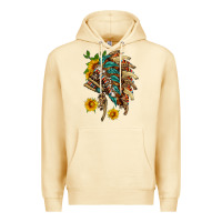 Pina Colada indian headdress with pattern and sunflowers Premium Hoodie - HRA Design Shop
