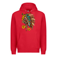 Red indian headdress with pattern and sunflowers Premium Hoodie - HRA Design Shop