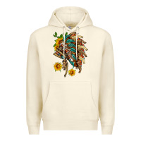 Sandshell indian headdress with pattern and sunflowers Premium Hoodie - HRA Design Shop