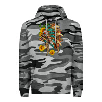 Slate Camo indian headdress with pattern and sunflowers Premium Hoodie - HRA Design Shop