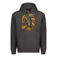 Smoke indian headdress with pattern and sunflowers Premium Hoodie - HRA Design Shop