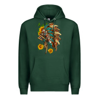 Sports Green indian headdress with pattern and sunflowers Premium Hoodie - HRA Design Shop