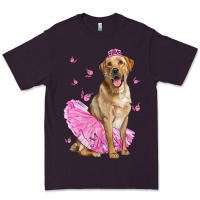 Plum Labrador Retriever Dog With Tutu Premium Tee - LillyAllenDesigns