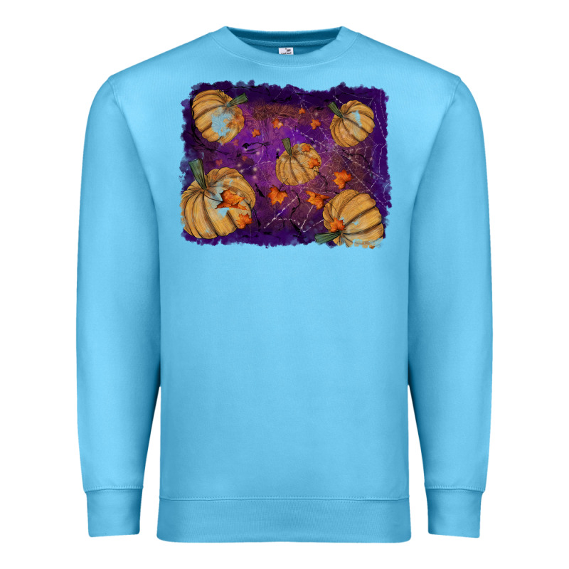 Halloween Pumpkin Cobweb Background Premium Sweatshirt by RanaPortraitStore | Teevron