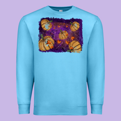 Premium Sweatshirt Halloween Pumpkin Cobweb Background