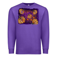 Purple Halloween Pumpkin Cobweb Background Premium Sweatshirt - RanaPortraitStore