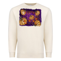 Sandshell Halloween Pumpkin Cobweb Background Premium Sweatshirt - RanaPortraitStore