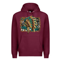 Burgundy indian headdress with background Premium Hoodie - HRA Design Shop