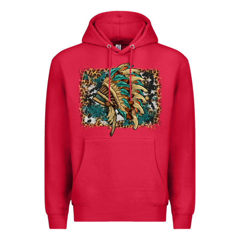 Indian Headdress With Background Premium Hoodie by HRA Design Shop | Teevron