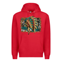 Red indian headdress with background Premium Hoodie - HRA Design Shop