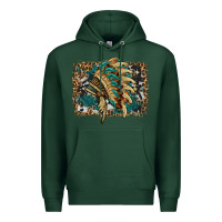 Sports Green indian headdress with background Premium Hoodie - HRA Design Shop